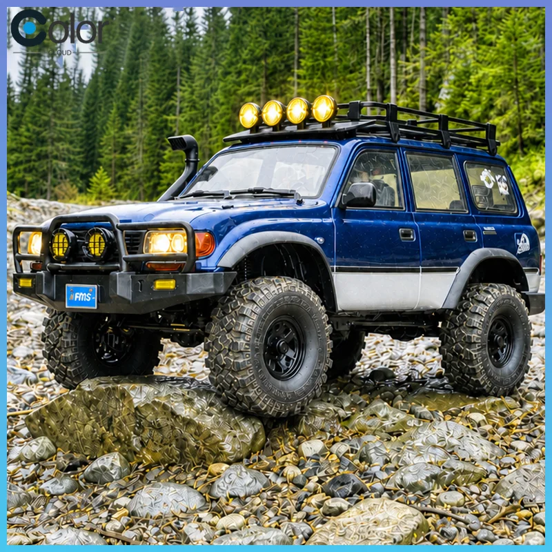 Fms 1/10 Fcx 10p Land Cruiser Lc80 Pro V2 Rc Brushless Remote Control Electric Off-Road Climbing Model Car High And Low Speed
