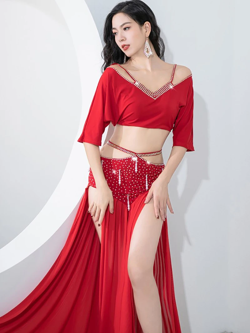 

Women Fashion Belly Dance Suit Dance Summer Luxury Top Skirts Two Piece Set Performance Festival Outfit Dancewear Costume