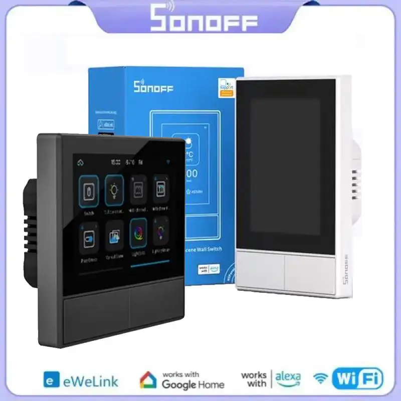 SONOFF NS Panel White Smart Scene Wall Switch EU/ US Wifi Smart Thermostat Display Switch Control Via eWelink Alexa Google Home