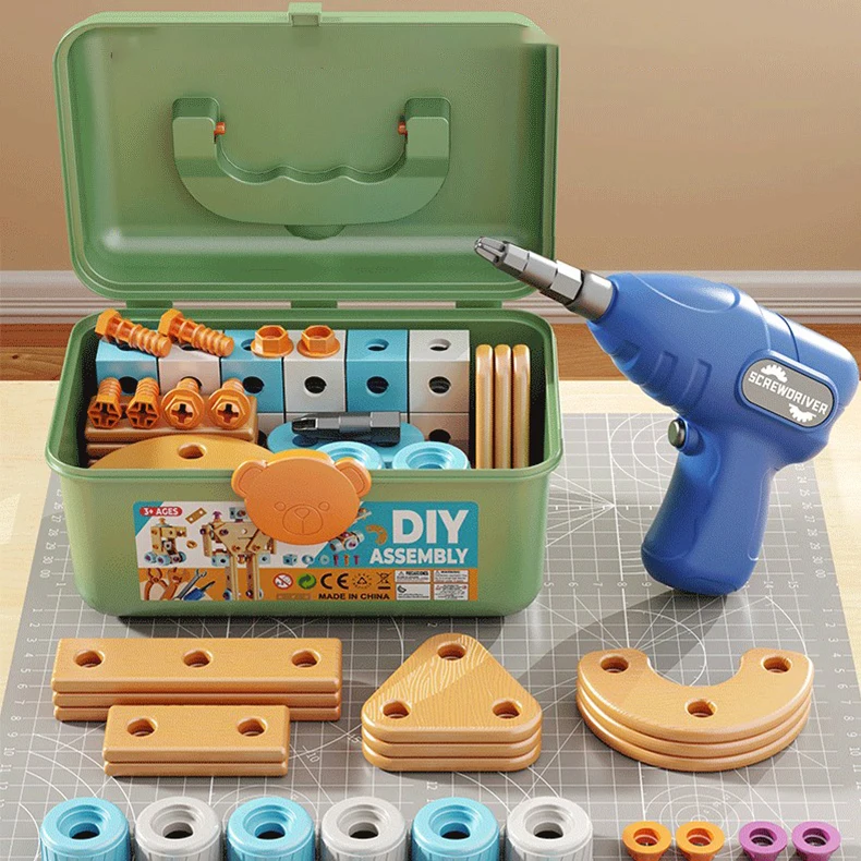 DIY Nut Hand Disassembly Assembly Puzzle Simulated Screwing Toolbox Early Educational Kids Toy Shape Insert Blocks Toys For Boys