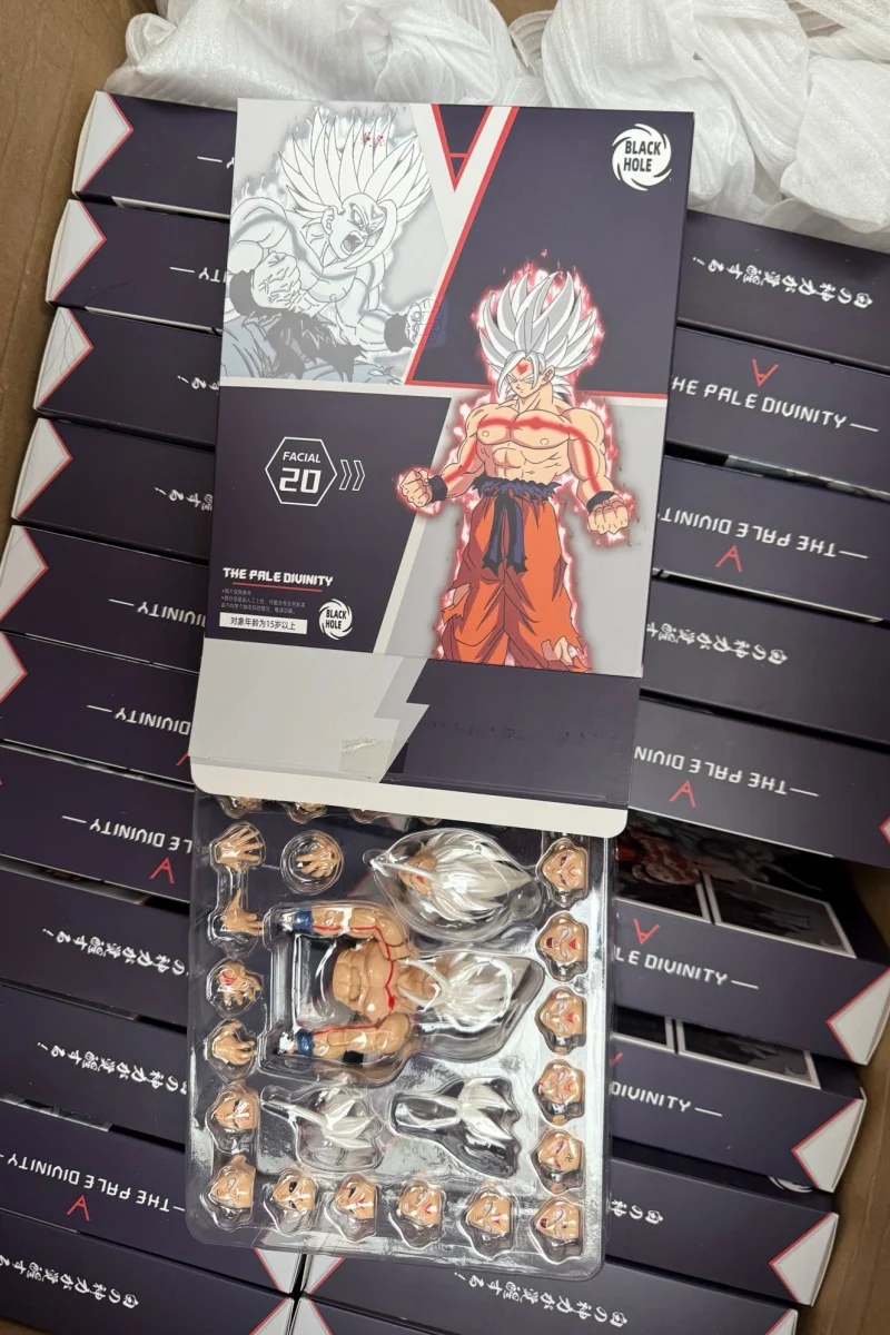 Figura de acción Dragon Ball Z SHF Son Goku Dios Blanco, kit de accesorios de tallado de rostro liso para la parte superior del cuerpo, en stock
