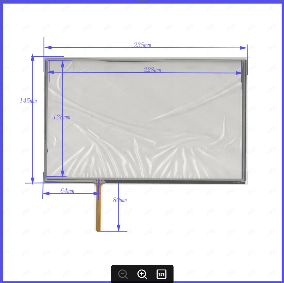 ZhiYuSun 235mm*145mm 10.1inch 4-wire resistive touch panel for Car DVD, 235*145 GPS Navigator screen  glass