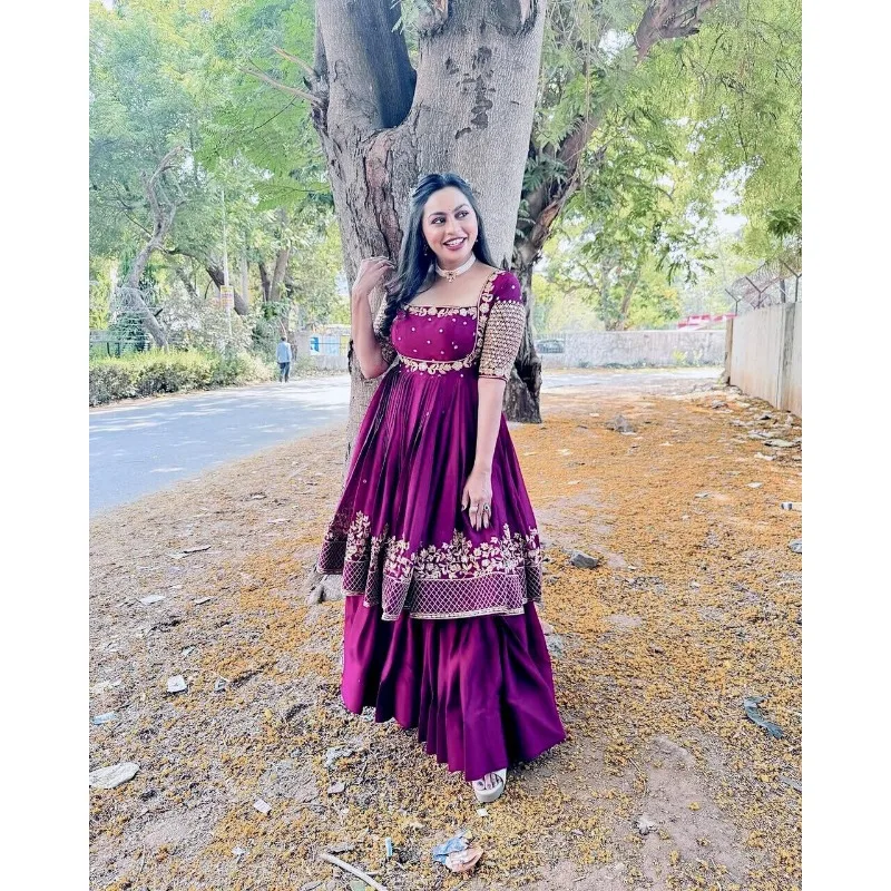 Purple Lehenga Chou India Bollywood Wedding Party PakistanIII Wear Readywade