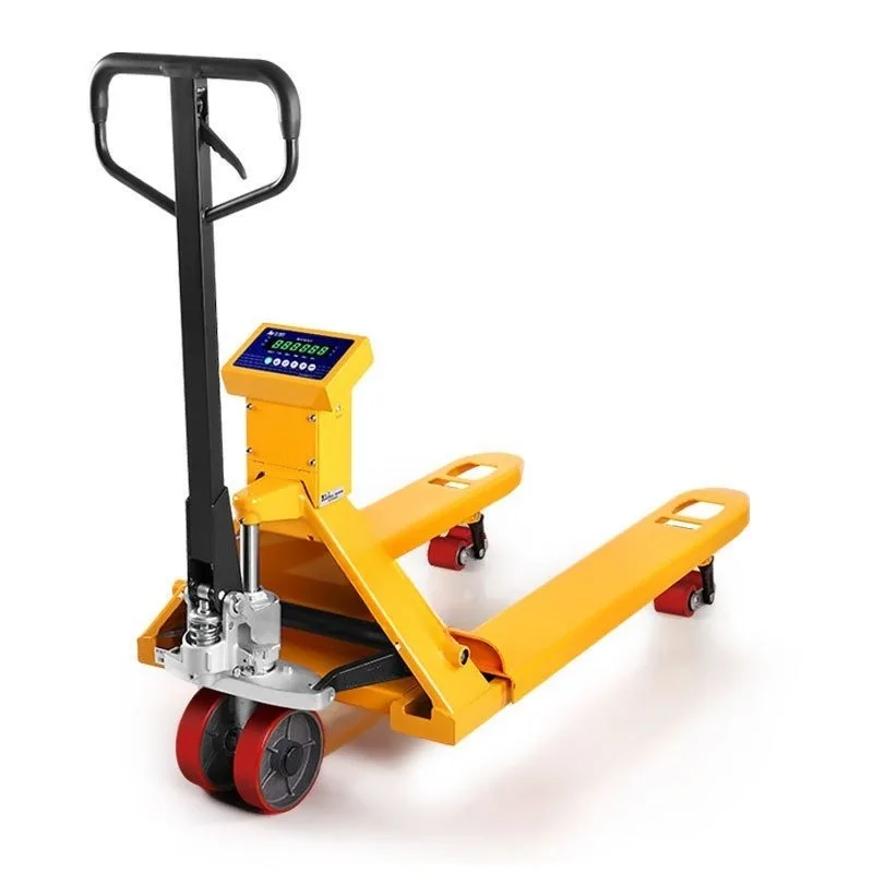 Manual hydraulic truck 2 tons floor scale with weighing manual forklift