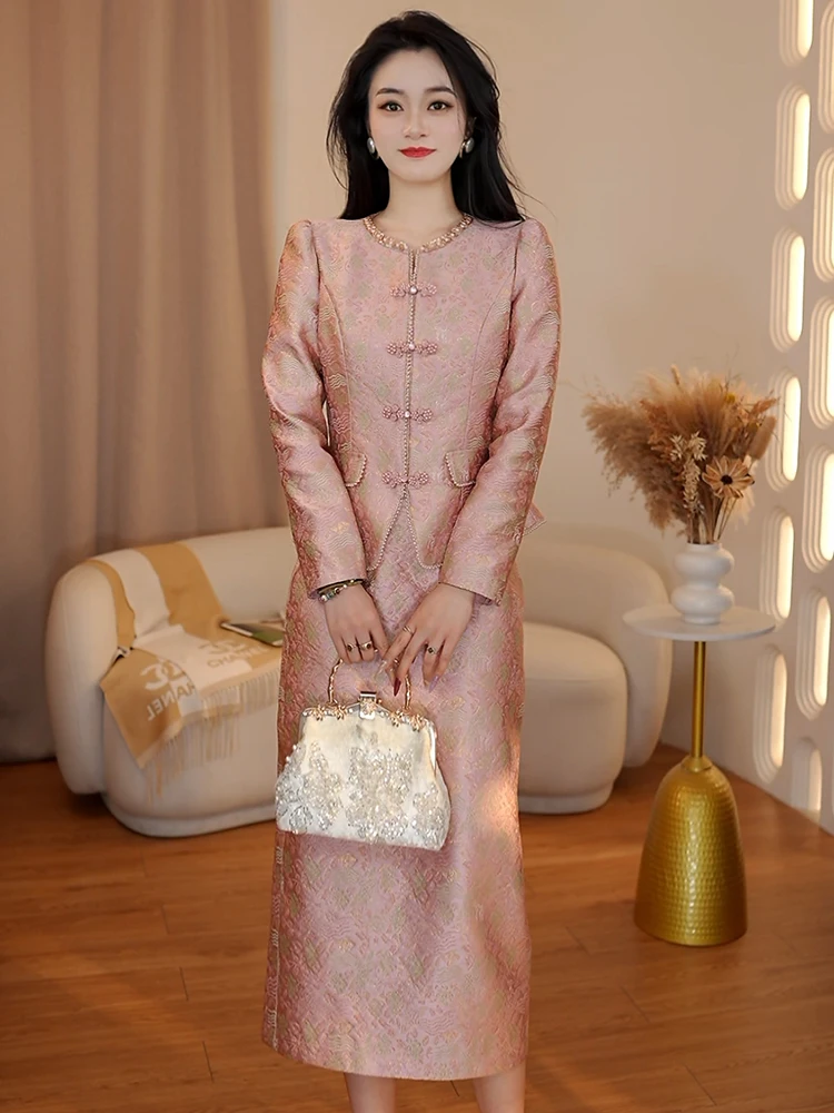 

Новый китайский свадебный комплект Uyaya Jade: утепленное платье с цветочной вышивкой, завышенной талией, длинными рукавами и застежкой-молнией