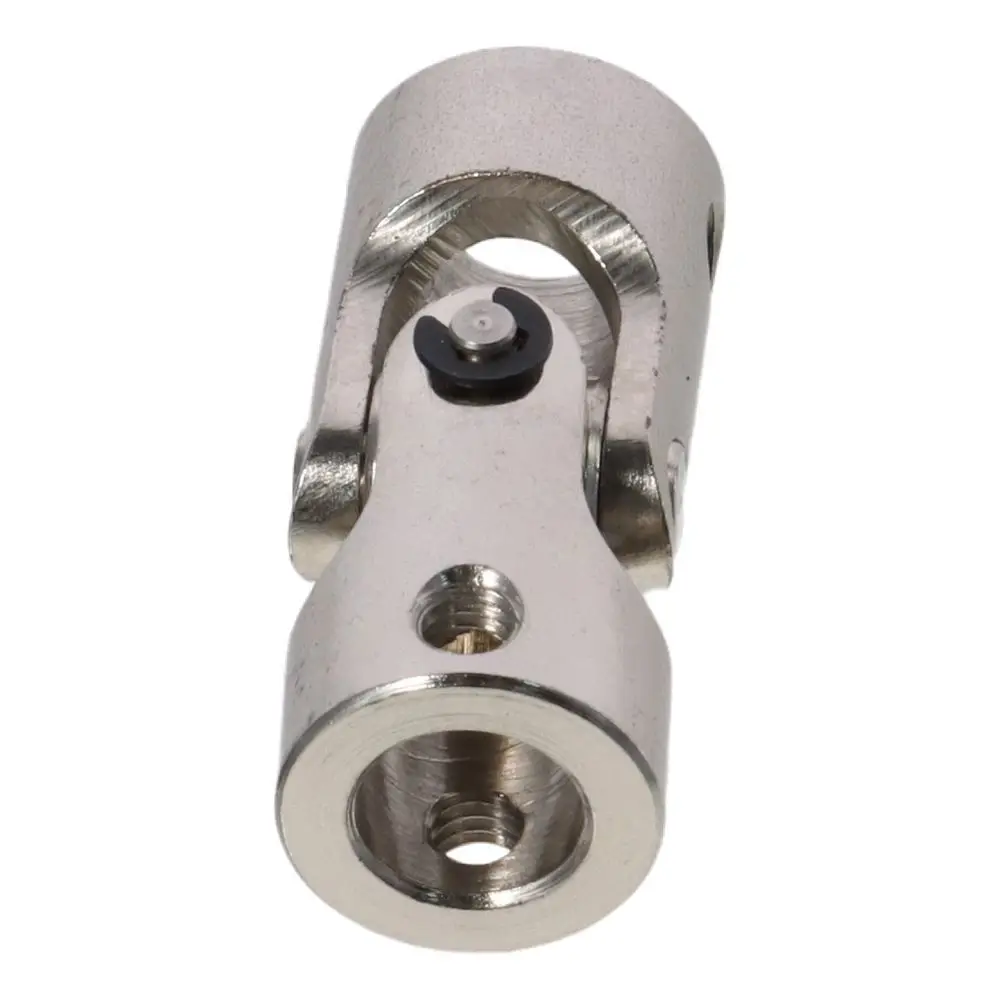 Stainless Steel U Joint Coupler 8mm To 8mm Inner Dia Brushed Nickel Steering Universal Joint Joint Coupling
