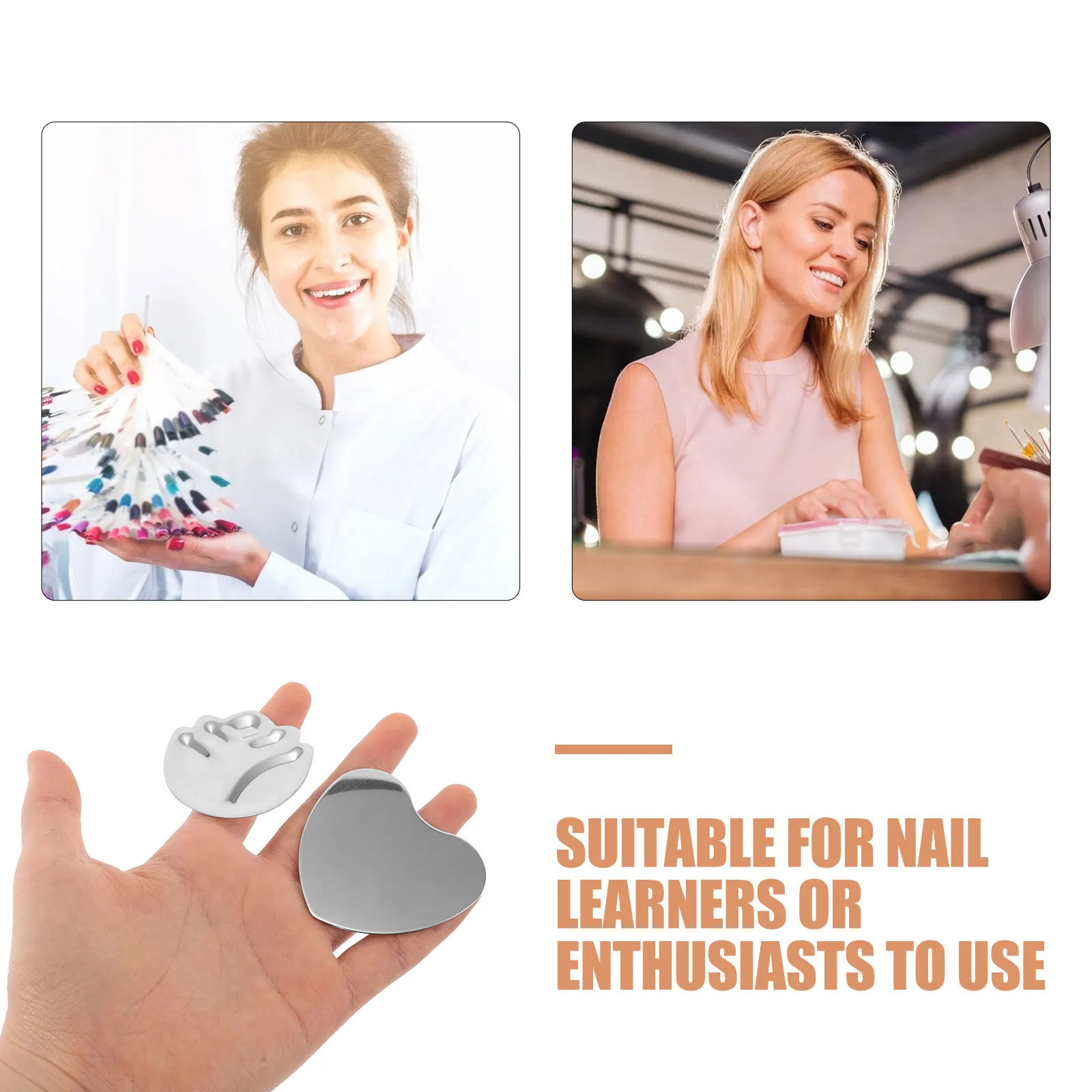 2 stuks legering ring mengpalet nagelgereedschap hart bloem ontwerp voor het mengen van DIY nail art gel manicure