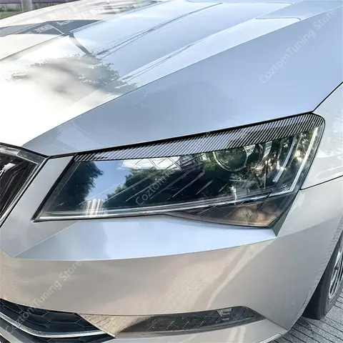 Per Skoda Superb III 3 v3 3 v5 Gloss Evil sopracciglio palpebre Superb B8 TSI TDI 2015-2019 PRE-Lci Body Kit fari adesivi 3D