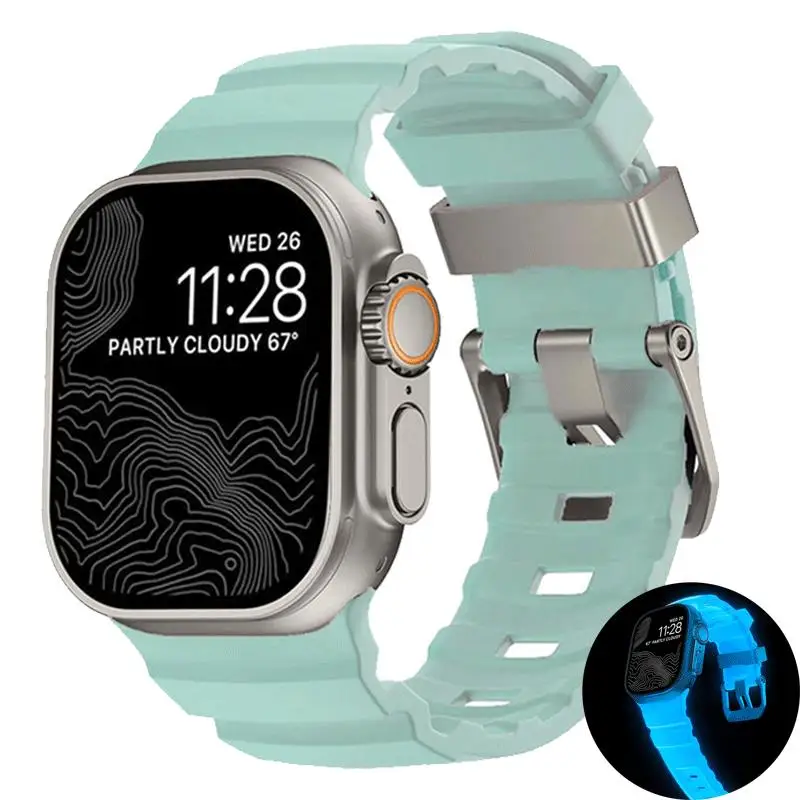 Sportarmband für Apple Watch Ultra 2 10 9 8 7 6 SE 5 4 Weiches Silikon-Titan-Armband für iWatch 42 mm 44 mm 45 mm 46 mm 49 mm – Detail 7