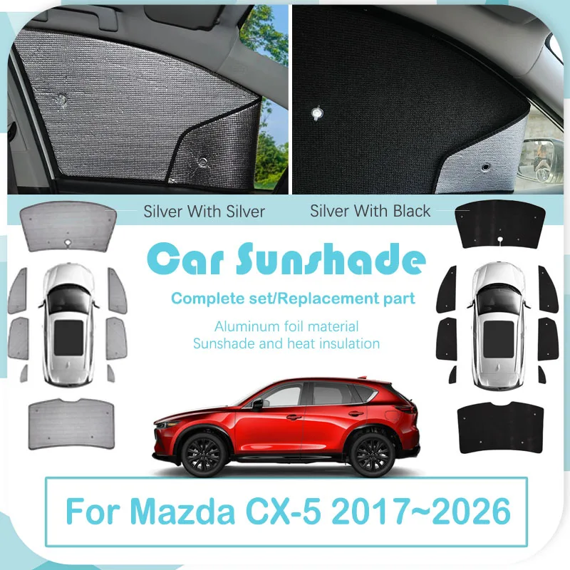 Pare-soleil de couverture de voiture pour Mazda CX-5 CX5 CX 5 KF MK2 2017 ~ 2026, rideau de confidentialité Anti-UV, coussinets de fenêtre, couverture de pare-soleil, accessoires