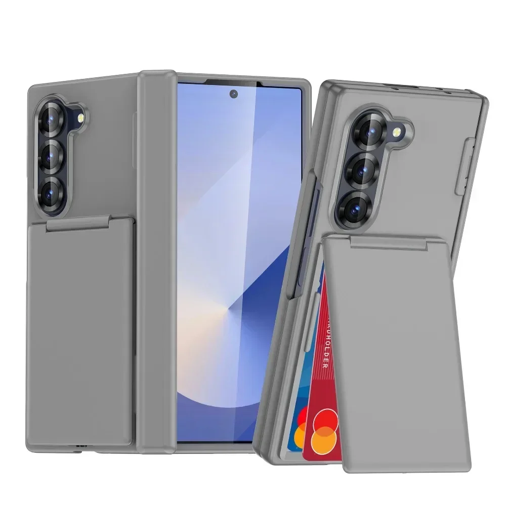 Luxus Flip Kickstand Handyhülle für Samsung Galaxy Z Fold 7 6 Fold7 Fold6 5G Klapphalterung Matte Cover mit Kartenhalter – Detail 3