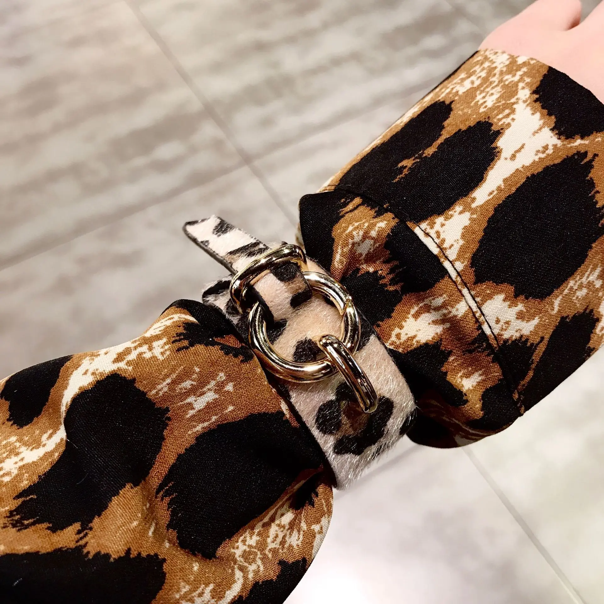 Fashion Accessories Women New Horsehair Leopard Leather Wide Bracelet Adjustable Personalized Fashion Hippop Bracelet