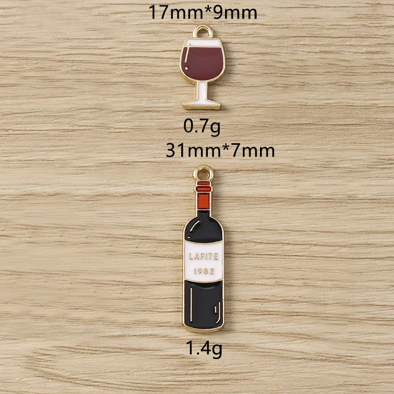 Tusember 10 Stück Niedliche Lebensmittel-Eiscreme-Wein-Anhänger, Emaille-Milch-Trink-Charms für Ohrhänger, Armbänder, Halsketten und Schmuckherstellung – Detail 9