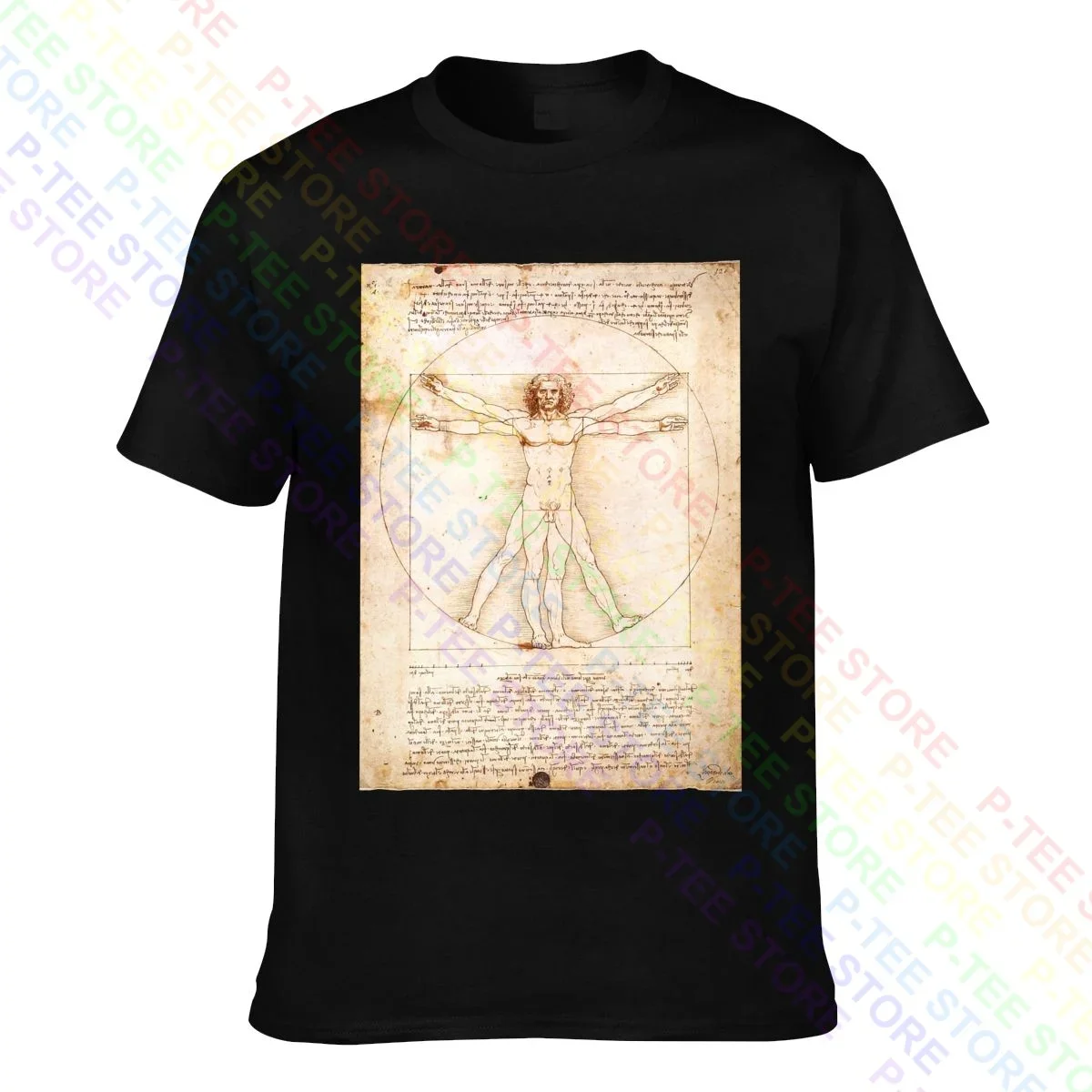 Leonardo da vinci vitruvia nischer mann alter meister fine art design t-shirt t-shirt unisex all-match