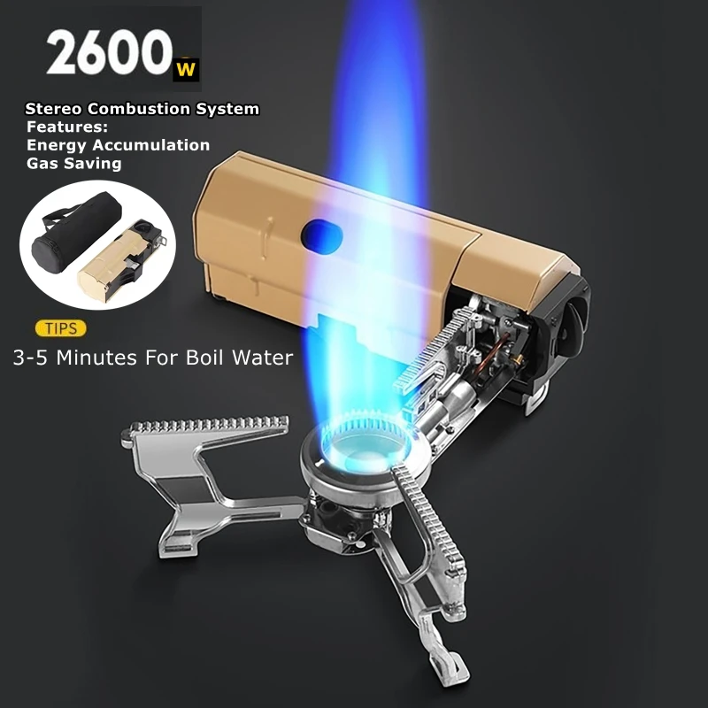 

2600W Portable Camping Stove Cassette BBQ Folding Outdoor Gas Burner Butane Gas Stove Electronic Ignition Carrying Bag Picnic