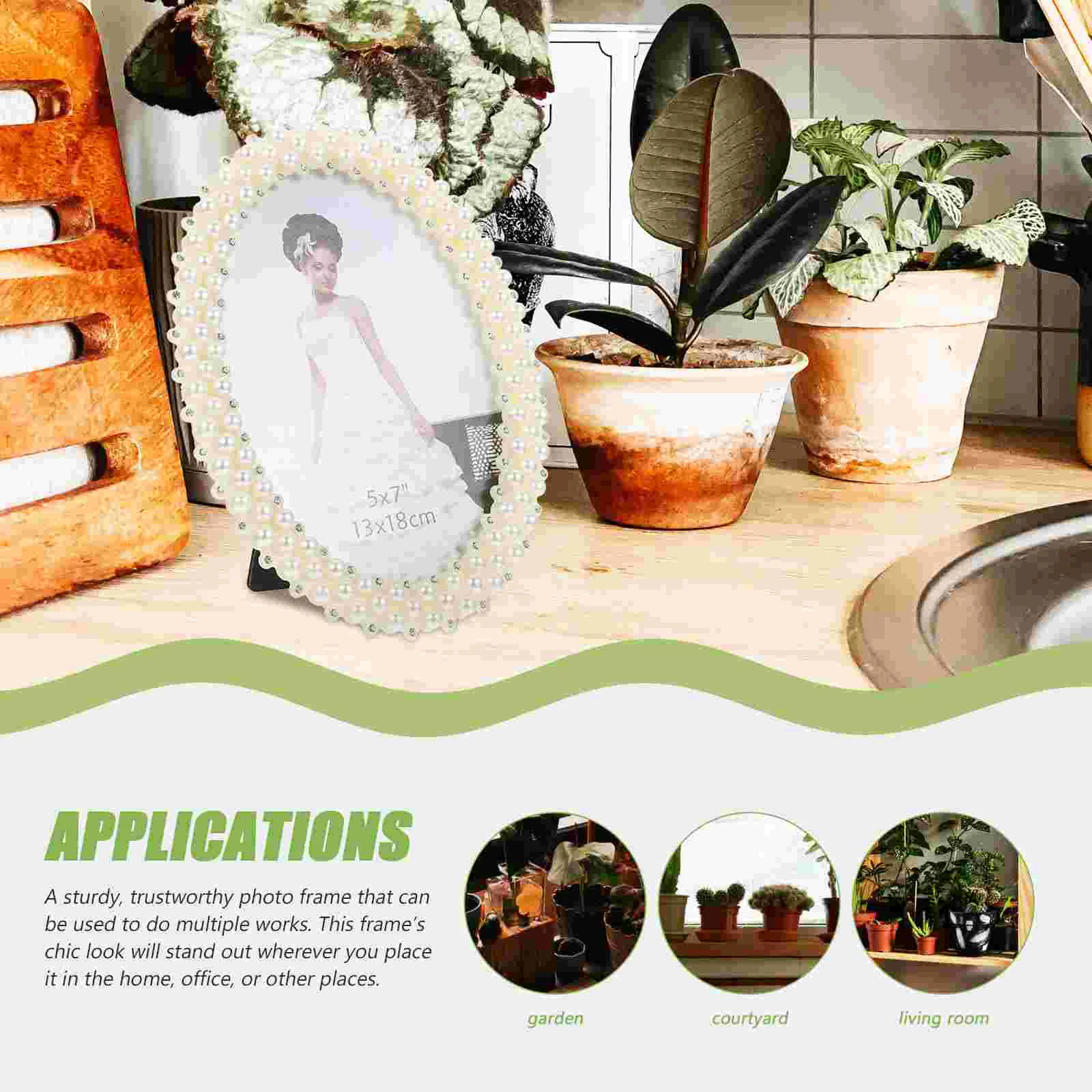 Photo Frame Wedding Vintage Oval Style Picture Holder Exquisite Display Desktop Decorative Stand