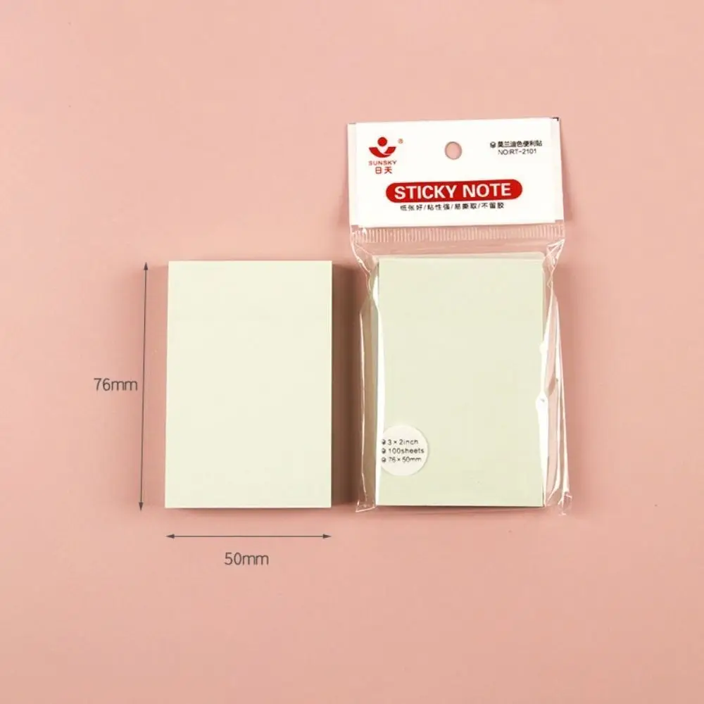 2pc Morandi Color Sticky Notes Colorful Student Stationery Message Notes Office Can Be Pasted Hand-tear Notes Stickers