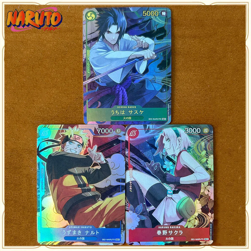 3PC/Set Anime DIY ACG Premium Flash Card Collectible Card Christmas Birthday Gift Board Game Haruno Sakura Uzumaki Naruto Sasuke