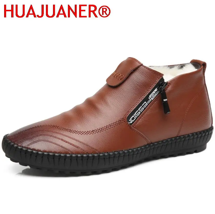 2023 Natural Wool Winter Shoes Men Genuine Leather Warmest Snow Boots Army Homme Walking Botas Hombre Platform Boots