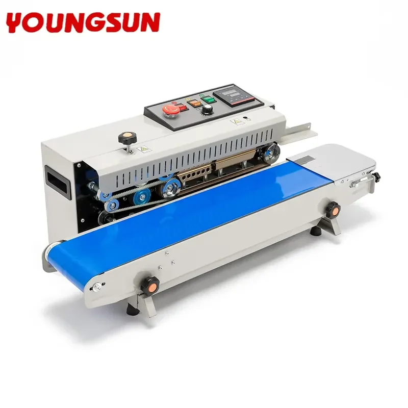 FR-900 Excellent Continuous Polybag Film Pp Plastic Bag Heat Stamp Printing Band Sealer Food Heat Sealing Machine