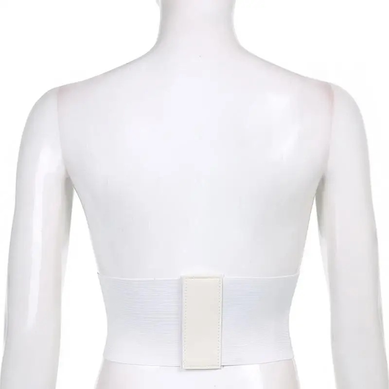 652F Korset Push Up Punk Korset Hitam Putih Korset Pinggang Goth Klip Pinggang Harajuku untuk Gaun Pembentuk Pinggang Antik