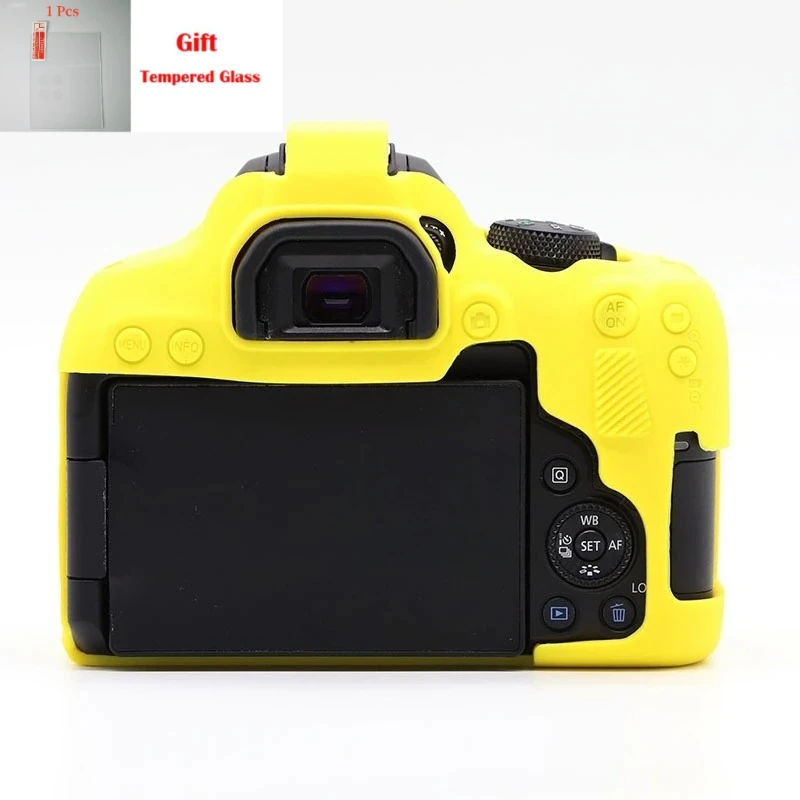For Canon EOS 850D camera special Armor Skin Body Protective Cover rubber case Waterproof cover+1PCS Free Tempered Film