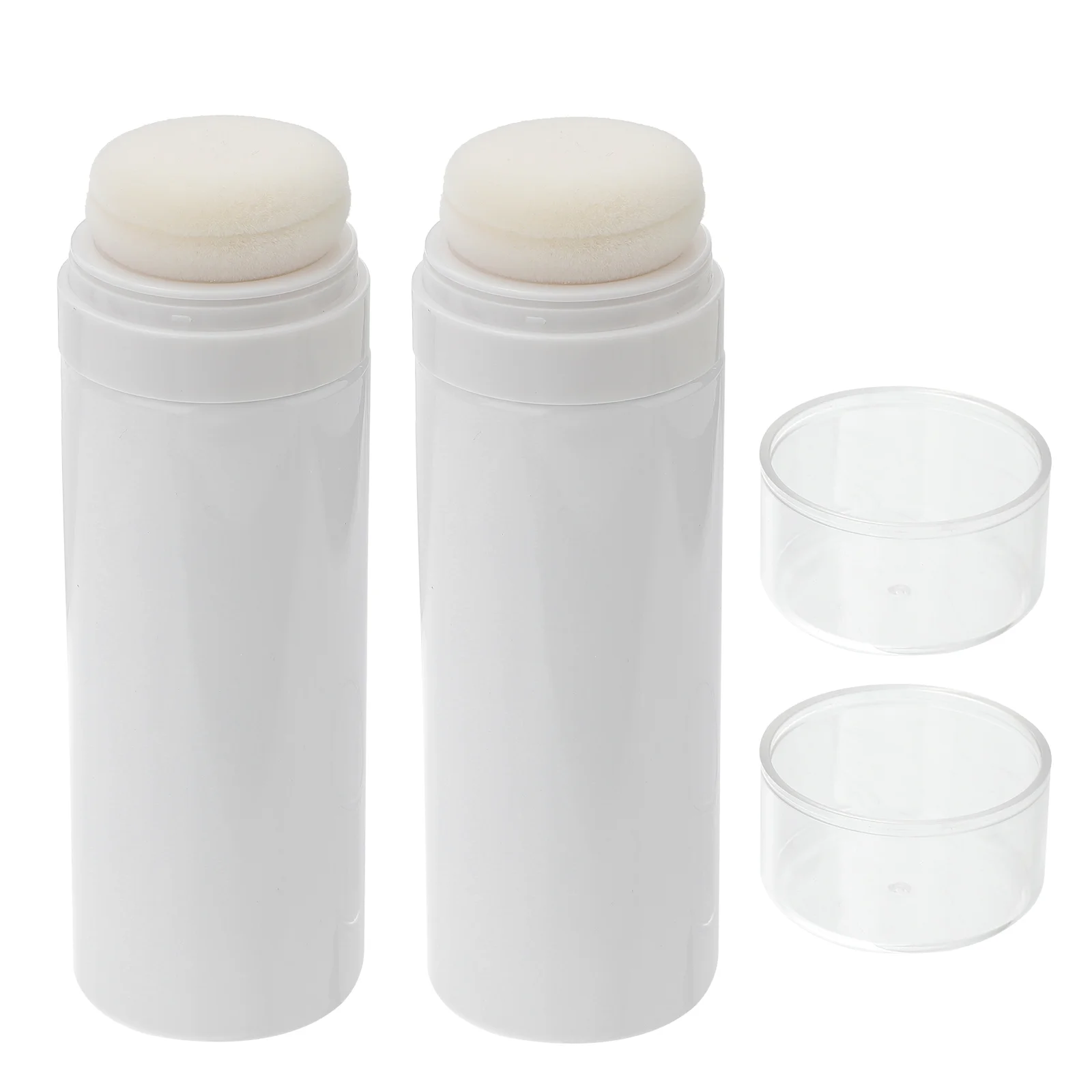 2 Pcs Powder Puff Box Bottle Baby Holding Case Toddler Simple Storage Talcum Container