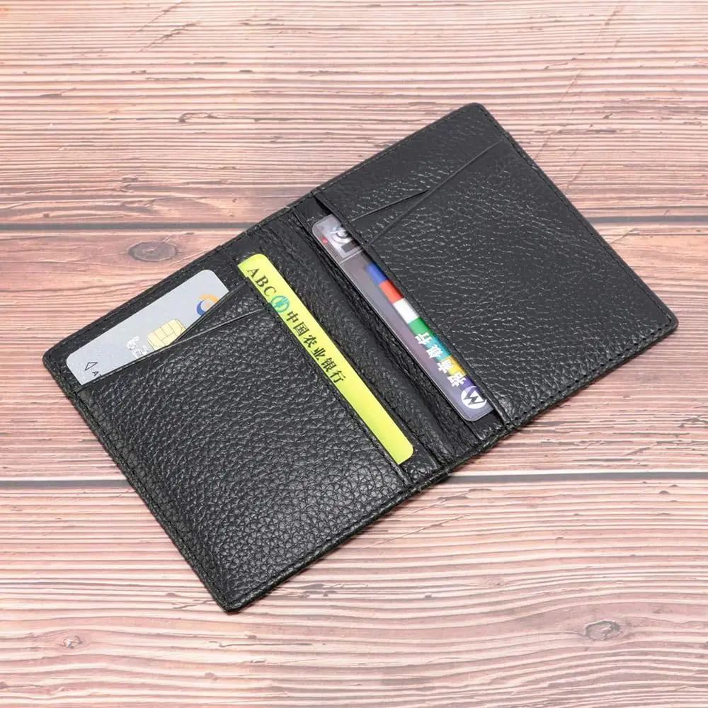 Bag Thin for Driver License Business Wallet Bifold Purse Men Wallet Genuine Leather Super Slim Credit Card Holders