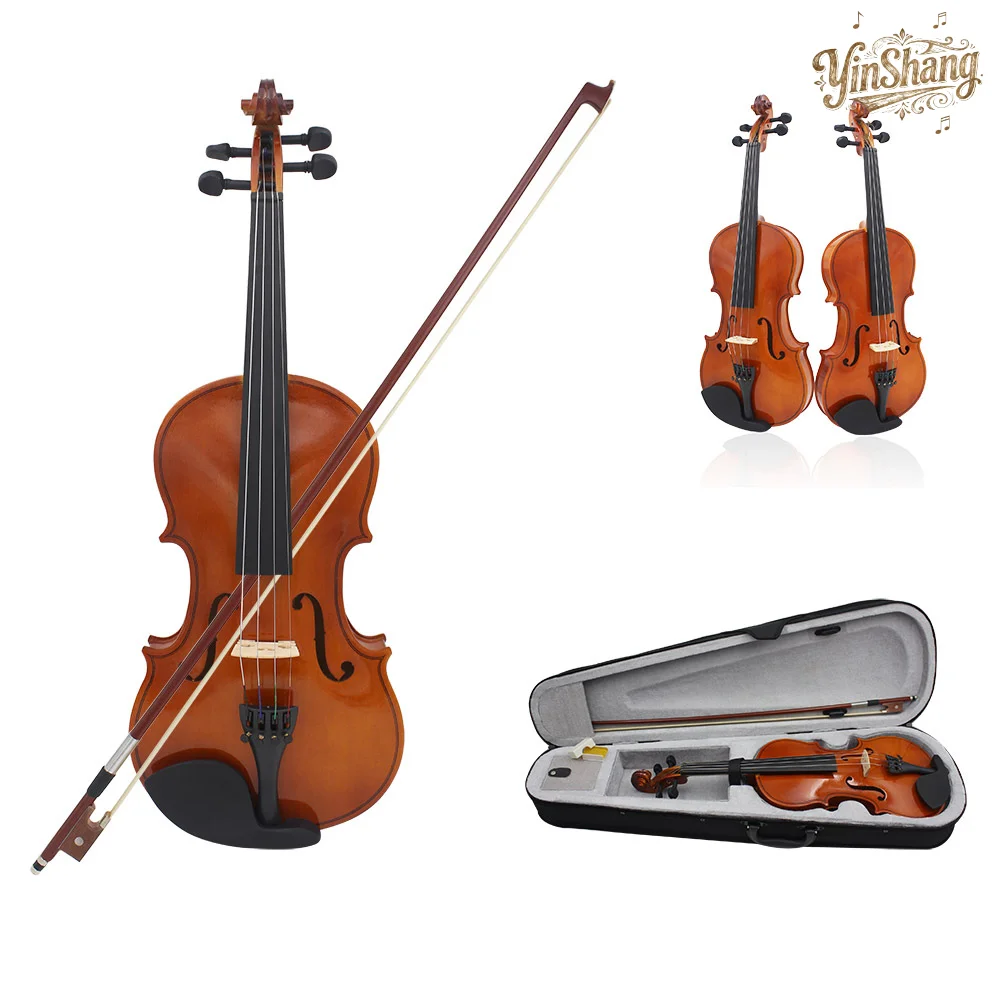 كمان من الخشب الصلب بسعر الجملة، كمان شعبي للطلاب والأطفال والمبتدئين والكبار للعب 44 حافظة Harpsichord مجانية