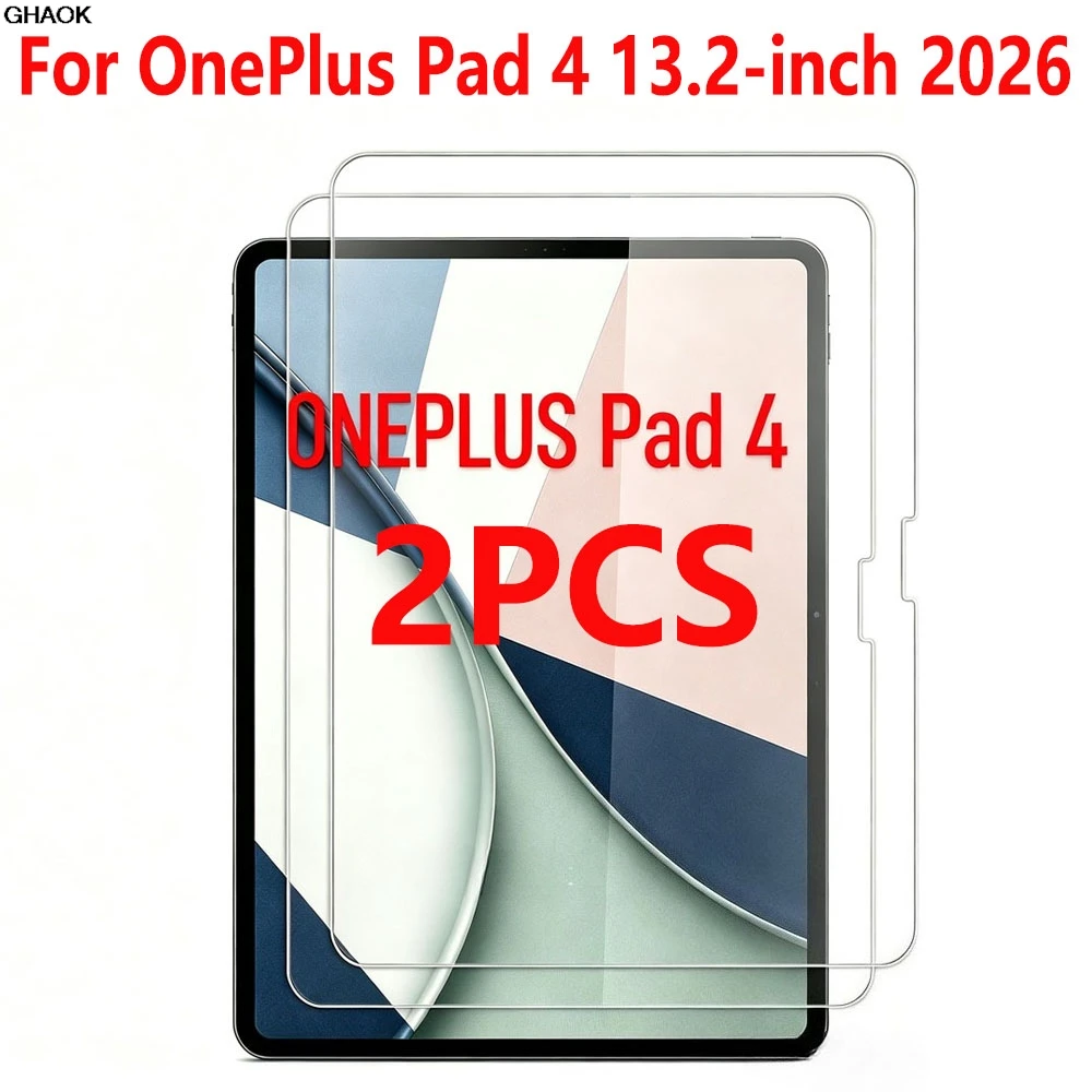 2 штуки защитной пленки из закаленного стекла для OnePlus Pad 4, 13,2-дюймовая HD-пленка, устойчивая к повреждениям.