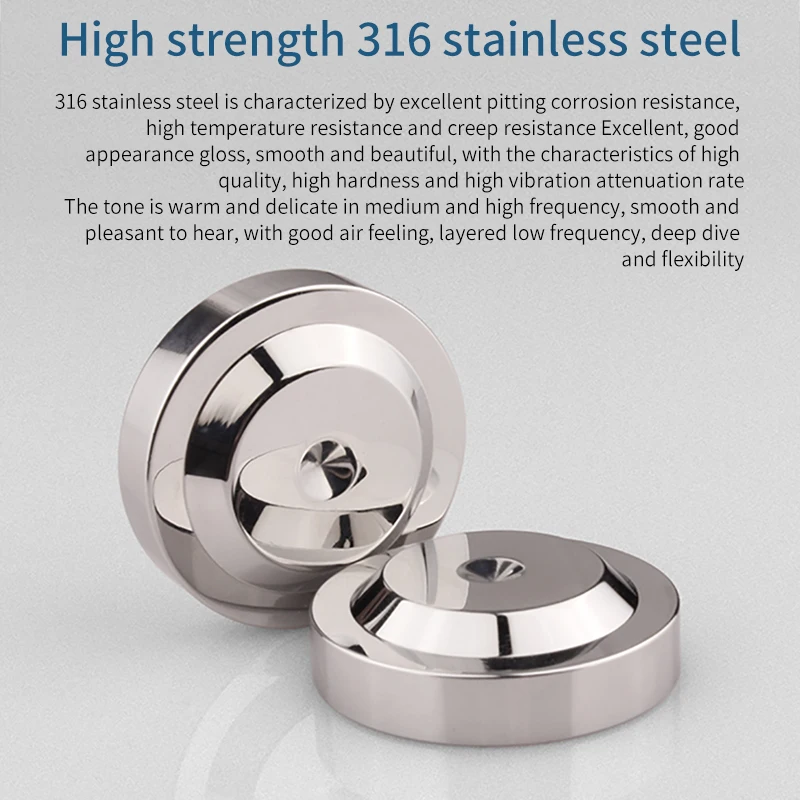 4Pcs Universal 316 steel  Speaker Spikes Pads Speaker Shock Base Pad Isolation Stand Feet Cone Base Mats Floor Disc