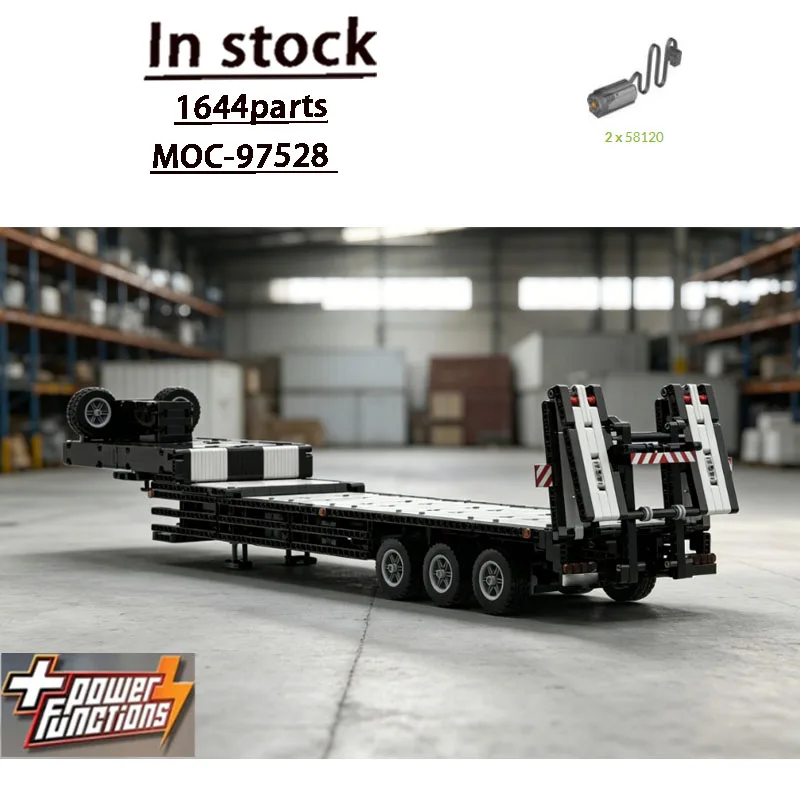 MOC-97528 Truck Flatbed Trailer Assembly Splicing Building Block Model 1644 Building Block Parts MOC Creative Building Block Toy