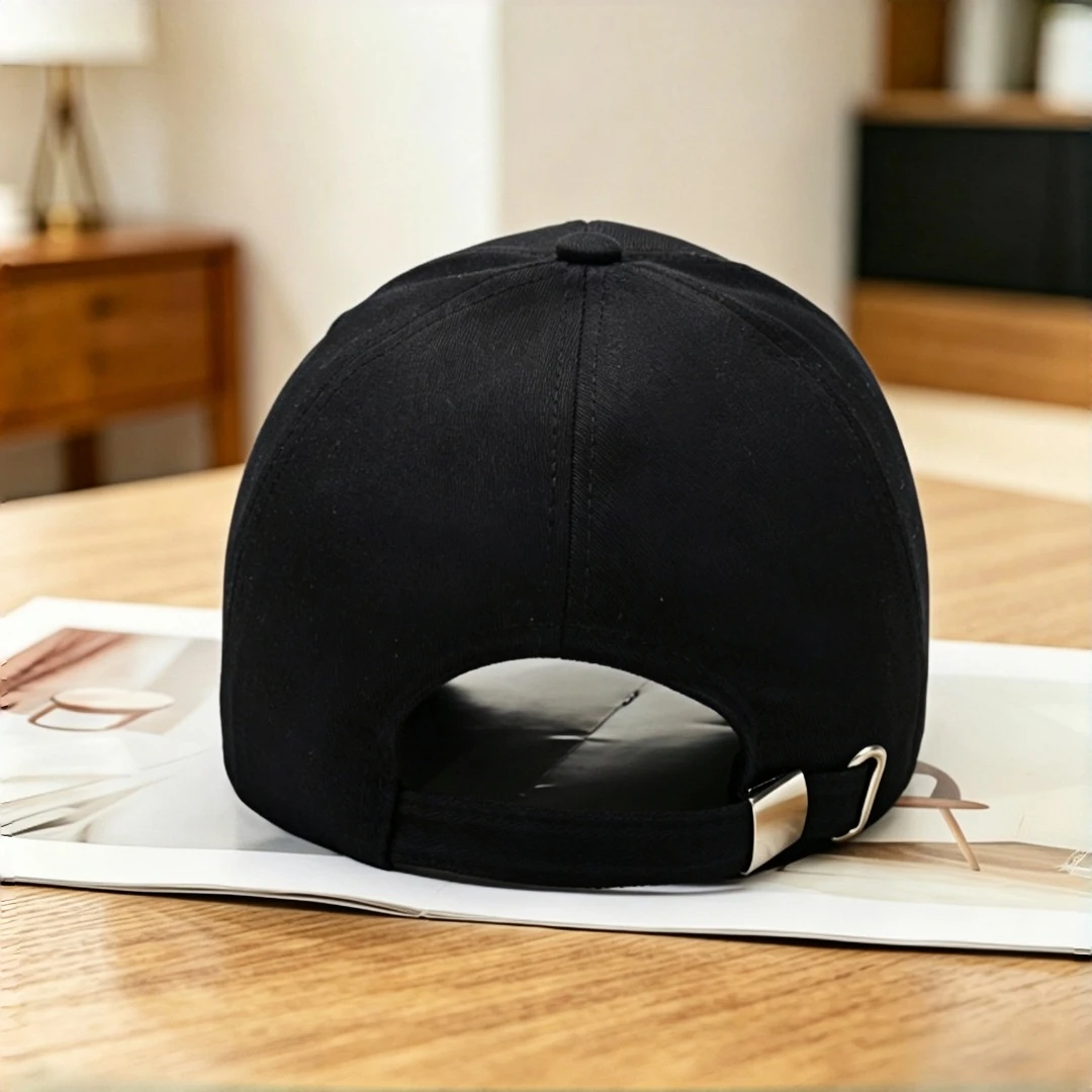 Signature Embroidered Baseball Cap - Black and White Adjustable Sports Sun Hat Suitable for Both Men and Women - Outdoor Running