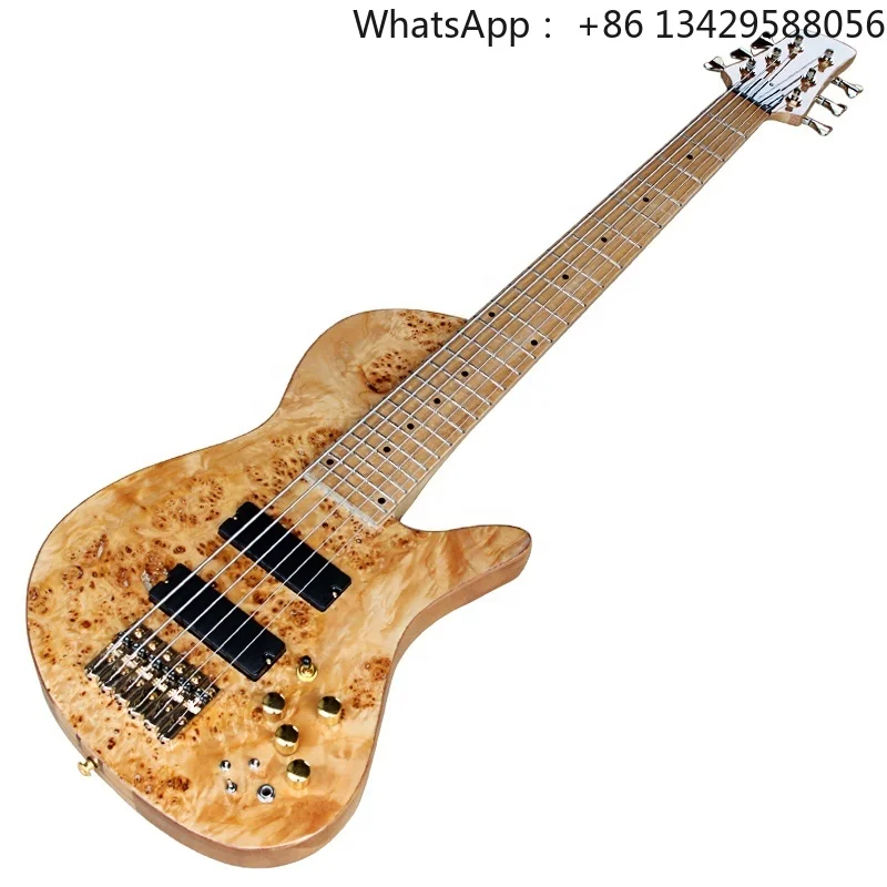 Flyoung Musical Instruments 6 Strings Electric Bass Guitar Neck Through Body Bass