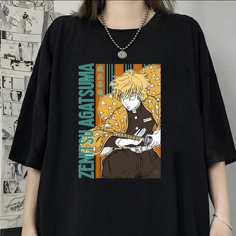 Hot Anime Funny Agatsuma Zenitsu Print Summer T-Shirt Harajuku Y2K Fashion Women Men Short Sleeve Summer Casual T-Shirt Top