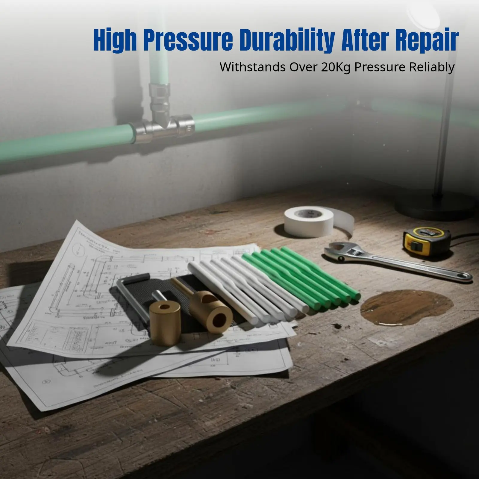 

PPR Pipe Repair Tool Kit, Leak Patch, Thermal Fusion Welding Head, Glue Pipe Maintenance Accessory