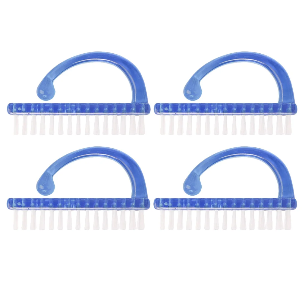 4 Uds. Cepillo de uñas para limpiar las uñas, cepillos de plástico para uñas, cerdas rígidas, cepillo portátil para uñas de los pies, manicura