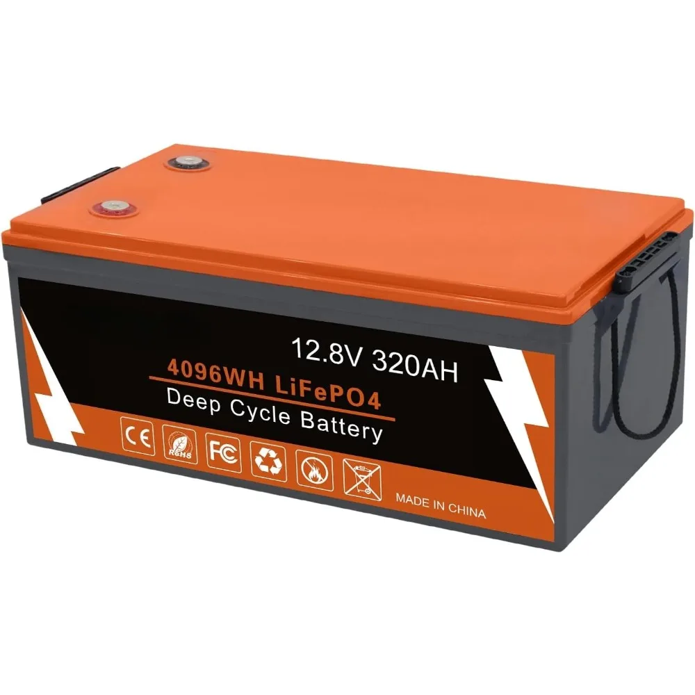 

Bluetooth LiFePO4 Батарея 12 В 320 Ач Интеллектуальная литиевая батарея, встроенная BMS 200 А, 6000 циклов, идеально подходит для автофургонов, автономных сетей