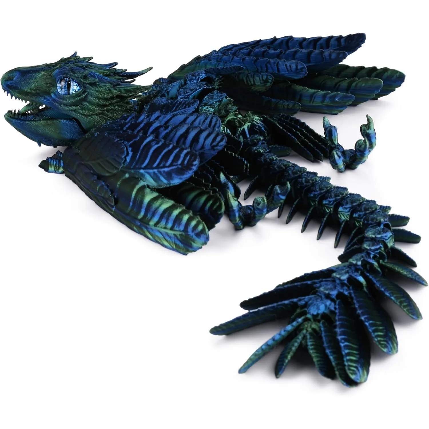 Feathered Wyvern 3D Printed Articulated Fidget Dragon 3D Printed Animals 3D Print Articulated