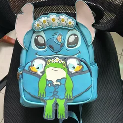 Disney New Loungefly Stitch Donald Duck Cartoon Summer Travel Backpack Donald Duck Backpack Cute Bag For Girlfriend Gift