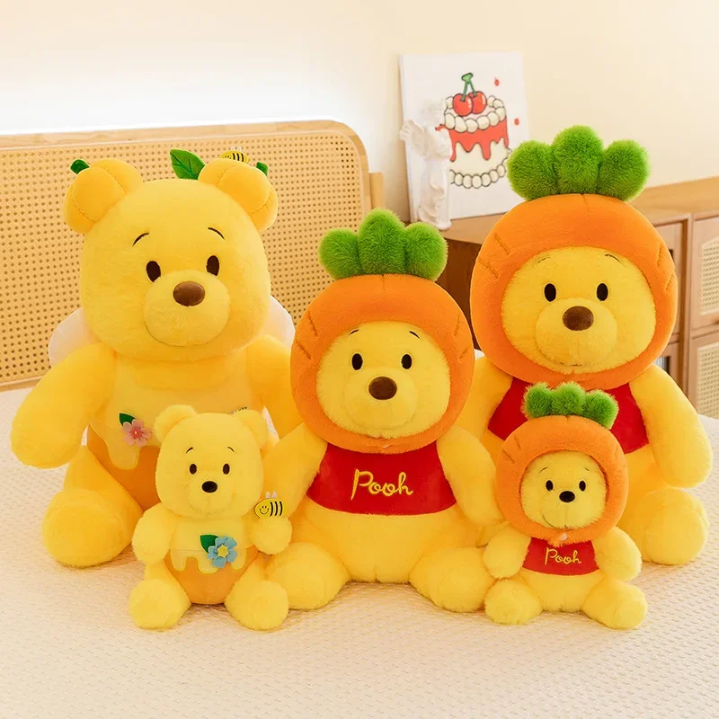 Disney Plush Toy Winnie The Pooh Honeypot Kawaii Anime Plushie Doll 25/66cm Pooh Bear Stuffed Pillow Christmas Gift for Children