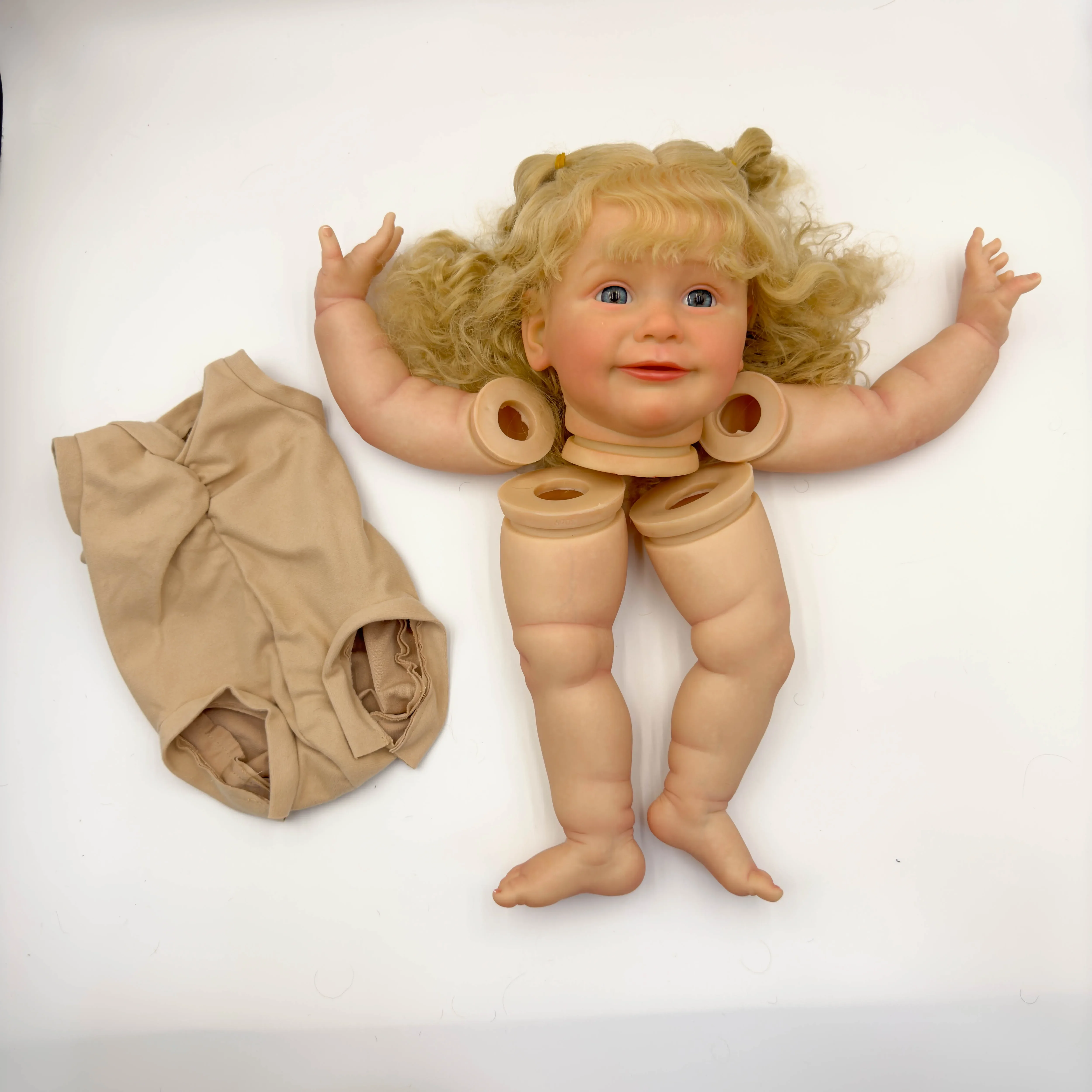 NPK 24inch Lifelike Zoe Unfinished Reborn Doll Kit Painted DIY Toy Doll Parts with  Blond Hair