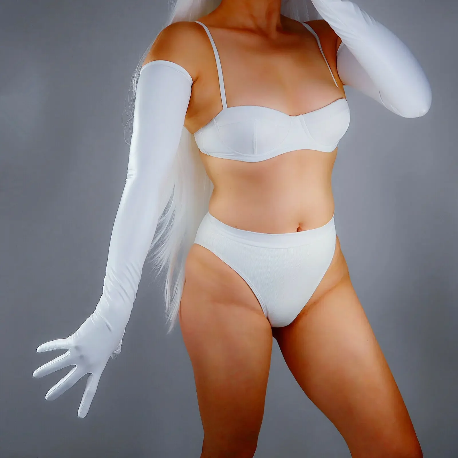 Matte White LATEX GLOVES Thin 2nd Skin 28