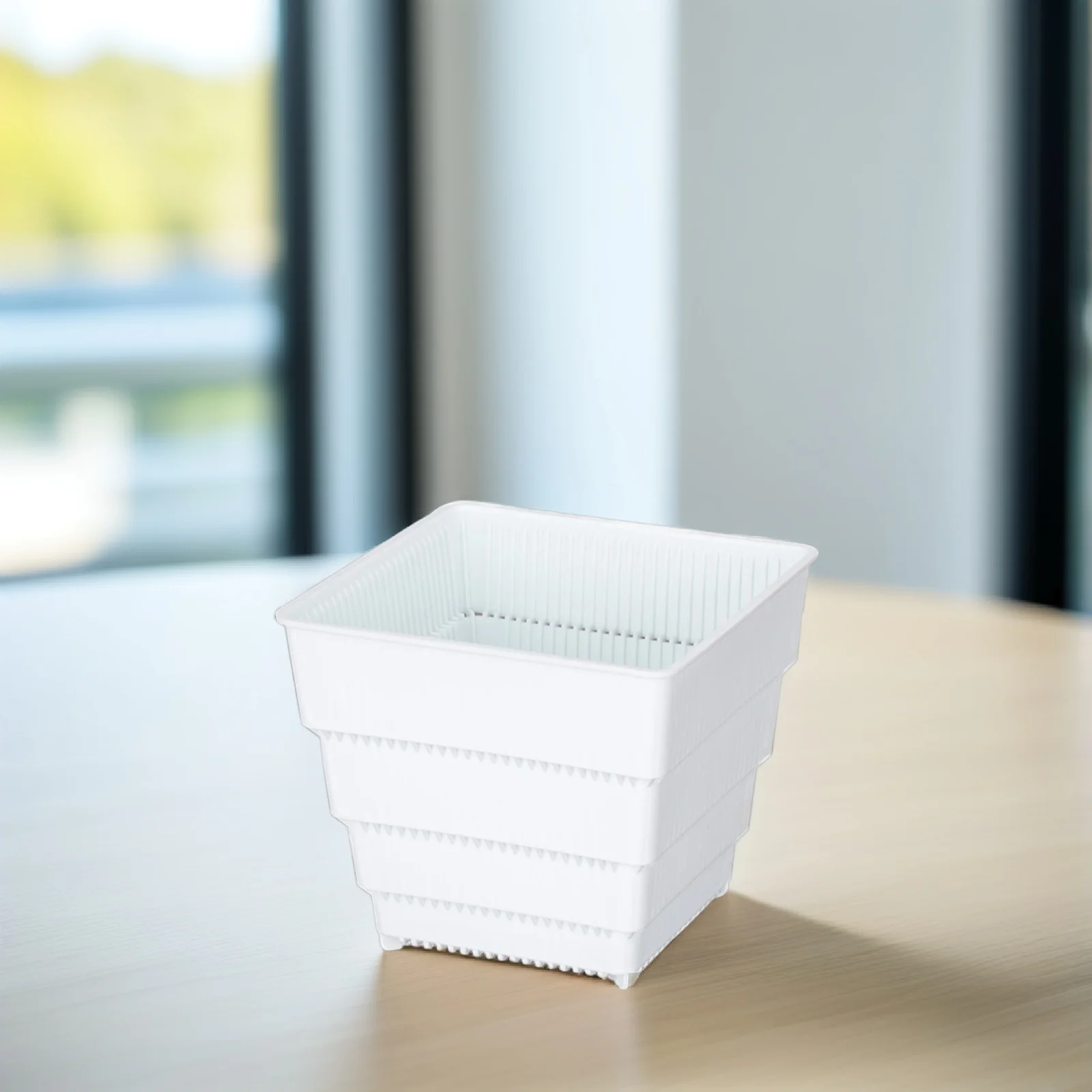 1 قطعة أصيص زهور من الراتنج الفاخر تصميم قابل للتنفس للمنزل والمكتب والحديقة حامل نباتات أصيص زهور مزخرف بسيط وأنيق #5