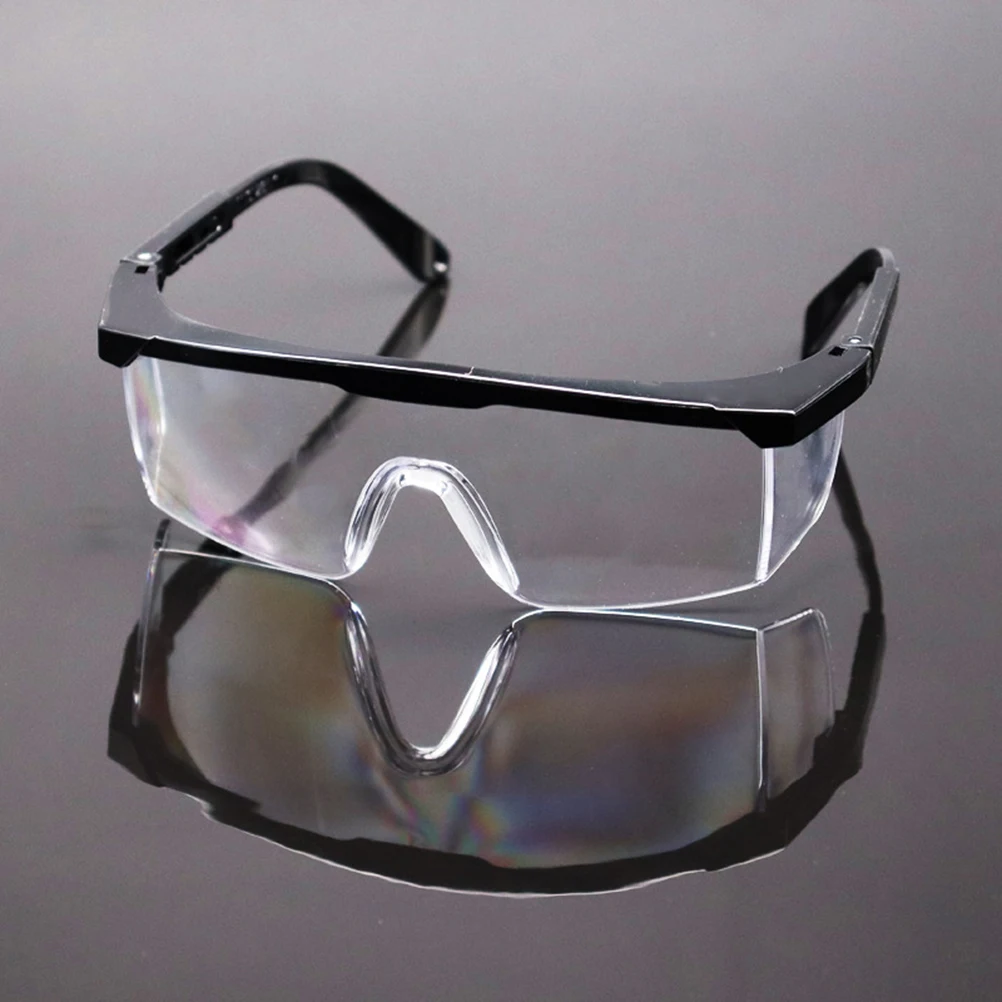 

Windproof Dustproof Black Edge Glasses Outdoor Riding Goggles Lightweight Durable Plastic Adjustable Legs Protect Eyes Spray