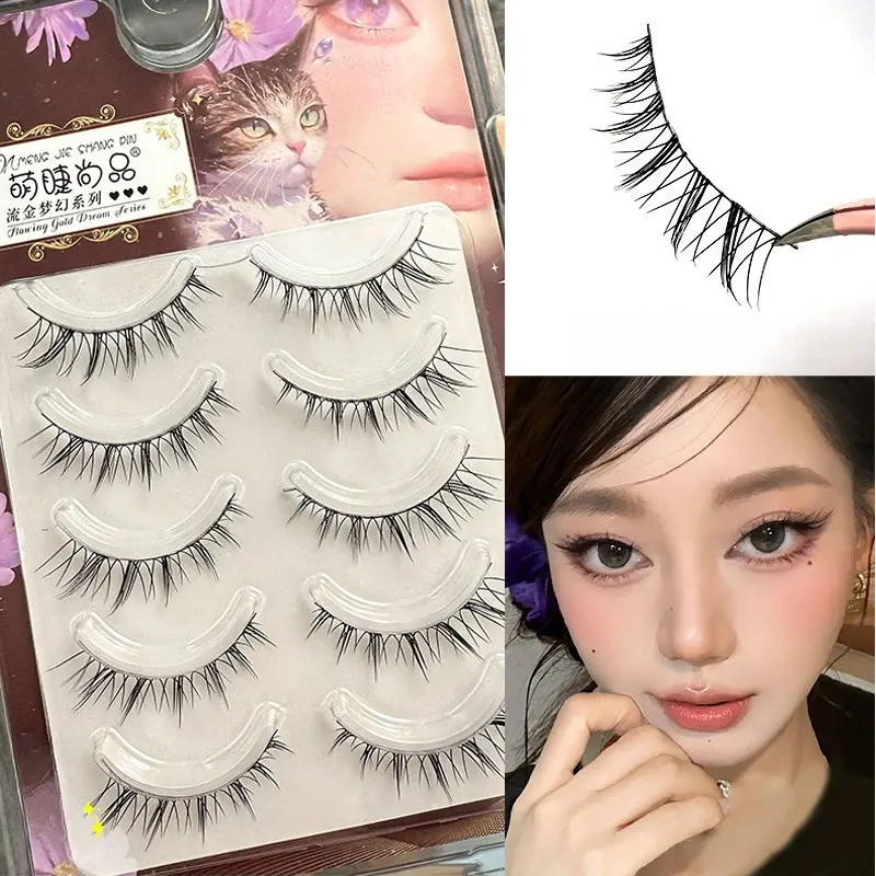 Ciglia di volpe Ciglia finte con angoli esterni estesi Strisce di ciglia Terrier nere Ciglia finte finte Ciglia Manga