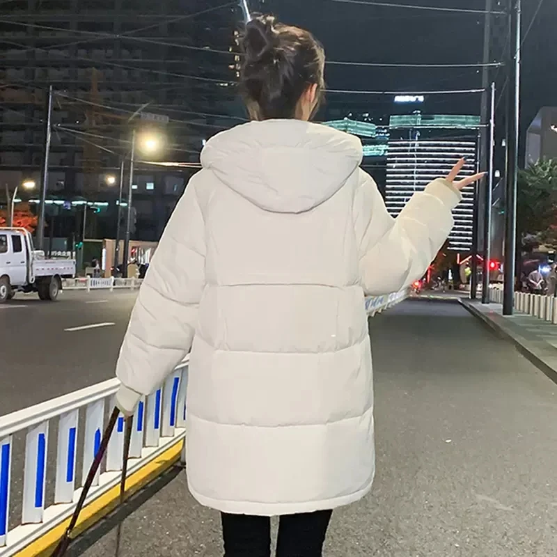 Parkas Thick Down Cotton Jacket Women's Winter New Warm Student Hooded Overcoat Mid-Length Windproof Rainproof Padded Coat 2025