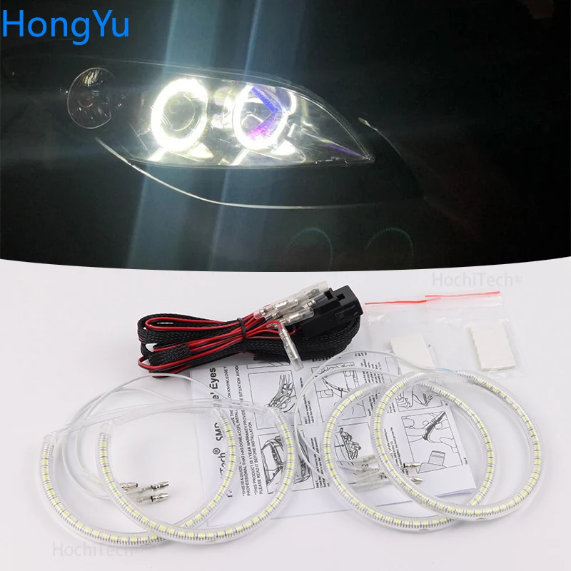 

Super Bright White Color 3528 SMD Led Angel Eyes Kit Daytime Running Light DRL for Mazda 3 Mazda3 2002 - 2007
