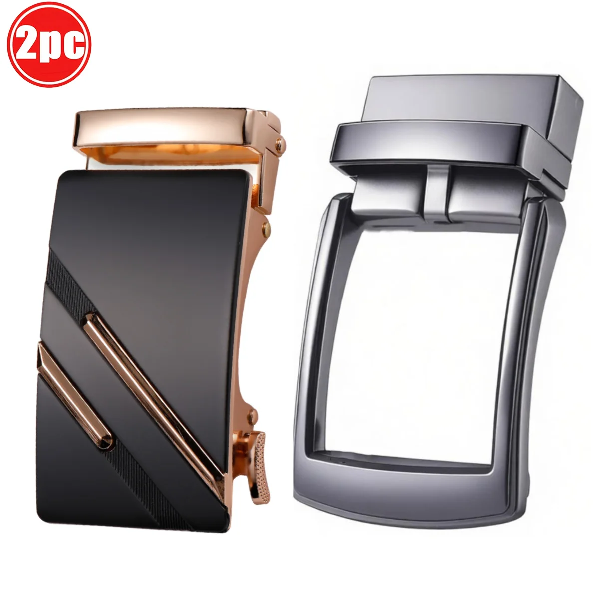 

Мужская автоматическая пряжка для ремня, 2-компонентная конструкция, не требует ручной перфорации, легко надевается.