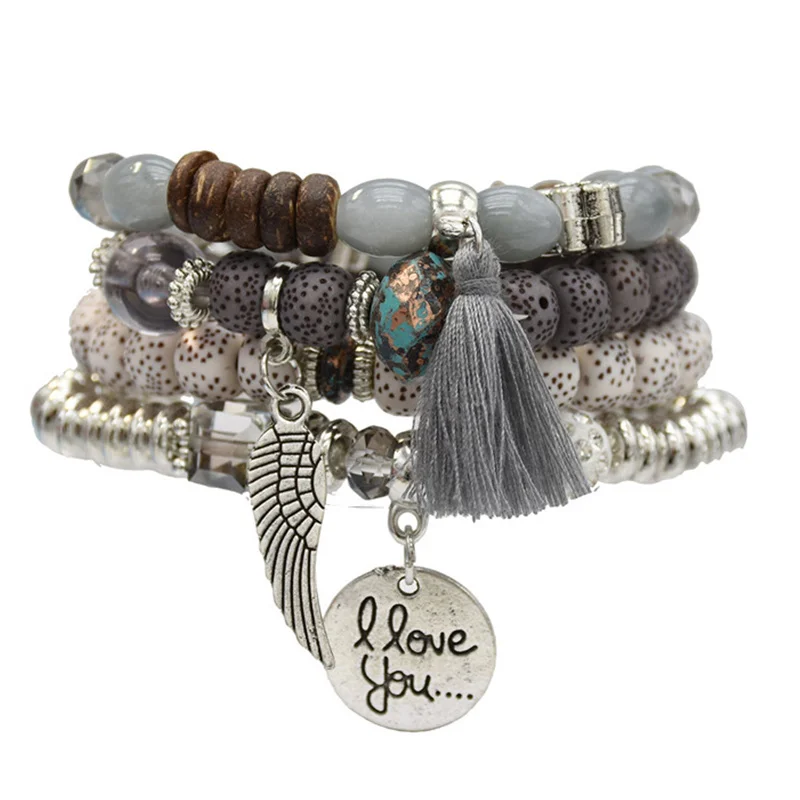 هدية الهالوين 2ins سوار بيستي للزوجين مطرز بالخرز الغريب على الطراز العرقي إكسسوارات للنساء والرجال